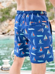 Cotton Traders Blue Printed Swim Shorts - Image 2 of 4
