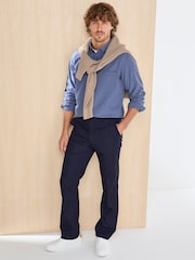 Cotton Traders Blue Signature Long Sleeve Textured Shirt - Image 3 of 4