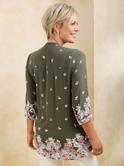 Cotton Traders Green Printed Crinkle Tunic - Image 2 of 3