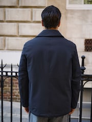 Navy Showerproof Quilted Peacoat - Image 3 of 11