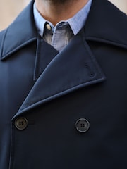 Navy Showerproof Quilted Peacoat - Image 5 of 11
