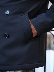 Navy Showerproof Quilted Peacoat - Image 6 of 11