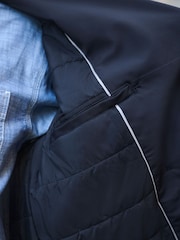 Navy Showerproof Quilted Peacoat - Image 7 of 11