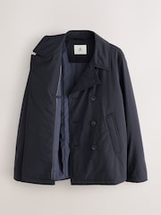 Navy Showerproof Quilted Peacoat - Image 9 of 11