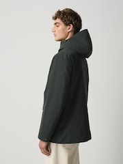 Green Showerproof Four Pocket Hooded Coat - Image 3 of 5