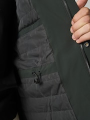 Green Showerproof Four Pocket Hooded Coat - Image 5 of 5