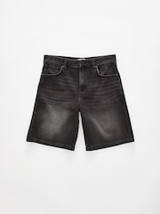 Cotton On Black Baggy Denim Shorts - Image 7 of 8