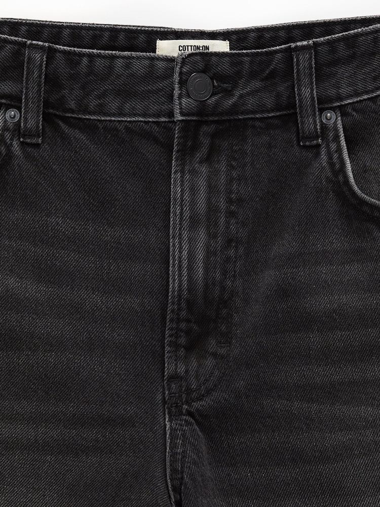 Cotton On Black Baggy Denim Shorts - Image 8 of 8