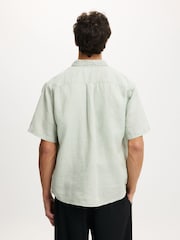 綠色 - 短袖款 - Cotton On Relaxed Linen Short Sleeve Shirt - 圖片 3/4