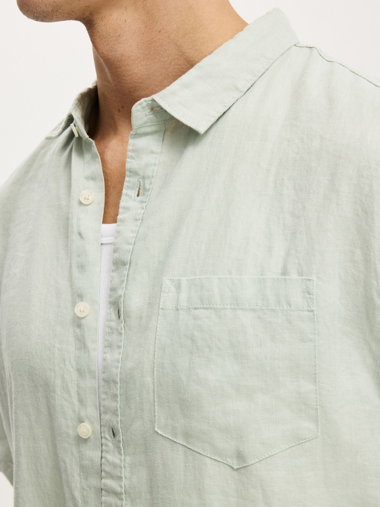 綠色 - 短袖款 - Cotton On Relaxed Linen Short Sleeve Shirt - 圖片 4/4
