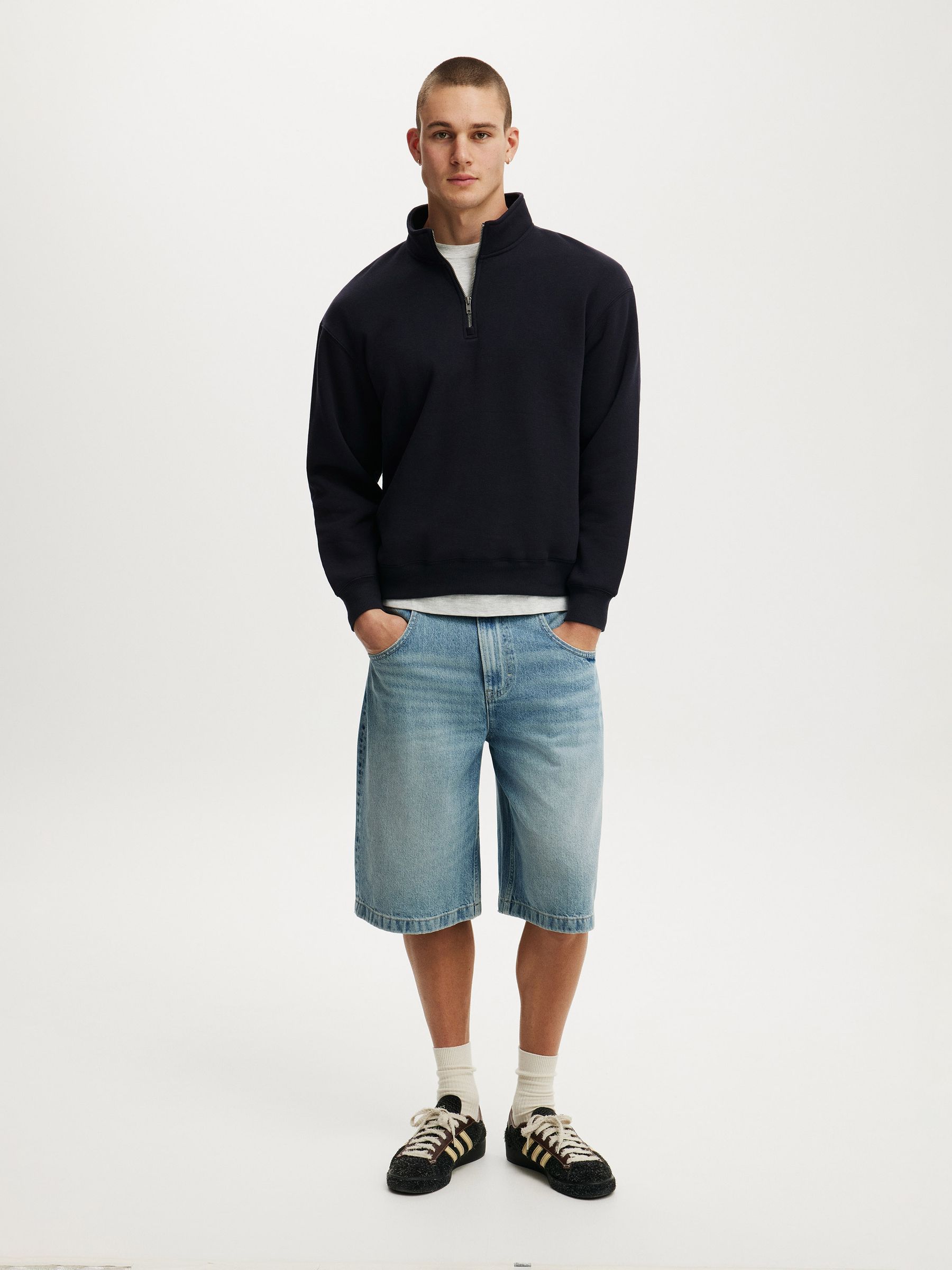 Buy Cotton On Blue 1/4 Zip Sweat Top from Next USA