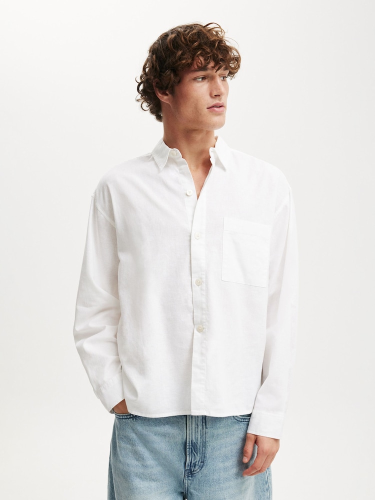 Cotton On White Eli Long Sleeve Shirt - Image 1 of 4