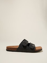 Cotton On Black Double Buckle Sandals - Image 1 of 5
