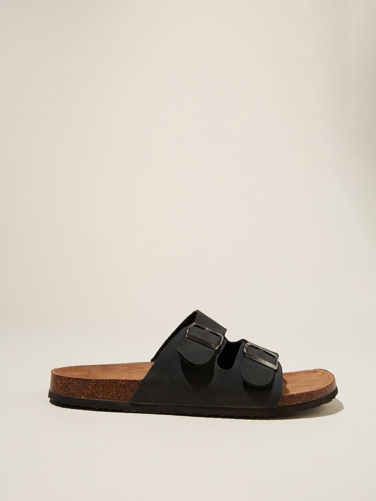 Cotton On Black Double Buckle Sandals - Image 1 of 5