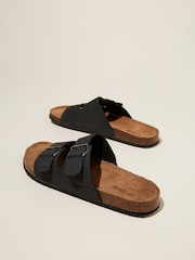 Cotton On Black Double Buckle Sandals - Image 3 of 5