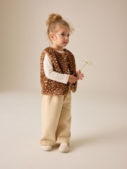 Deer Animal Print Faux Fur Gilet (3mths-7yrs) - Image 2 of 7