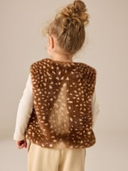Deer Animal Print Faux Fur Gilet (3mths-7yrs) - Image 3 of 7