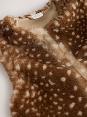 Deer Animal Print Faux Fur Gilet (3mths-7yrs) - Image 7 of 7