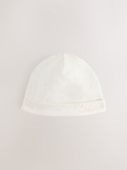 Ecru/Pink Baby Beanies 3 Pack (0-12mths) - Image 4 of 6