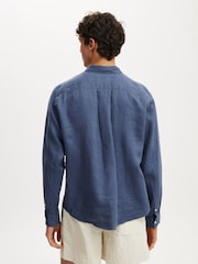 Cotton On Blue Long Sleeve Relaxed Linen Short Sleeve Shirt - Image 3 of 4