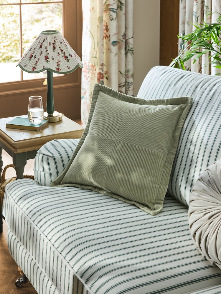 Laura Ashley Green Dalham Cotton Cord Cushion - Image 1 of 5 Laura Ashley Green Dalham Cotton Cord Cushion - Image 1 of 5