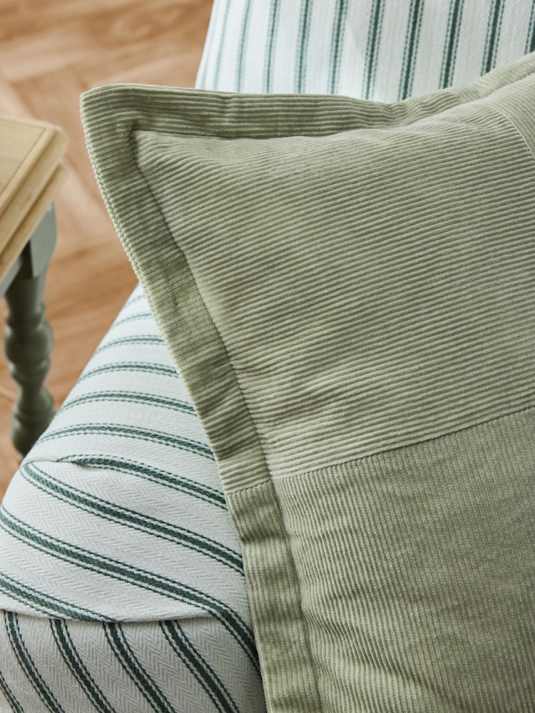 Laura Ashley Green Dalham Cotton Cord Cushion - Image 2 of 5 Laura Ashley Green Dalham Cotton Cord Cushion - Image 2 of 5