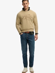 SUPERDRY Stone Marl Industry Worker Loose Crew Sweatshirt - Image 4 of 6