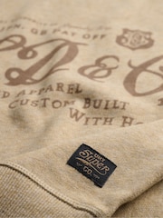 SUPERDRY Stone Marl Industry Worker Loose Crew Sweatshirt - Image 7 of 7