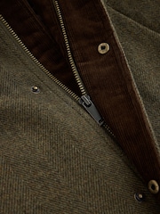 綠色 - Wool Blend Herringbone Jacket With Cord Collar - 圖片 10/16