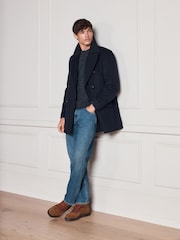 Navy Signature Quilted Wool Peacoat With Cashmere - Image 3 of 9