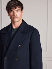 Navy Signature Quilted Wool Peacoat With Cashmere - Image 5 of 9
