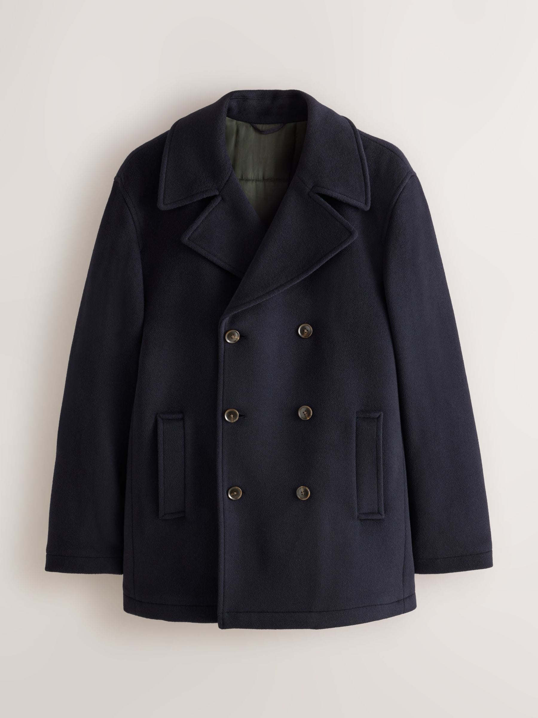 Buy Navy Signature Quilted Wool Peacoat With Cashmere from Next USA