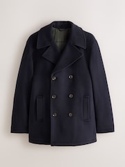 Navy Signature Quilted Wool Peacoat With Cashmere - Image 6 of 9