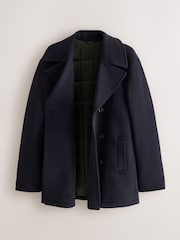 Navy Signature Quilted Wool Peacoat With Cashmere - Image 7 of 9
