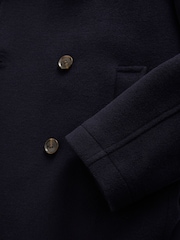 Navy Signature Quilted Wool Peacoat With Cashmere - Image 9 of 9