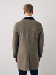 Neutral Wool Rich Epsom With Corduroy Trim Coat - Image 3 of 11