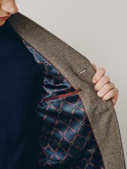 Neutral Wool Rich Epsom With Corduroy Trim Coat - Image 6 of 11
