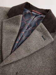 Neutral Wool Rich Epsom With Corduroy Trim Coat - Image 9 of 11