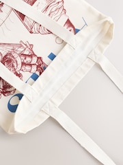 Cream/Blue Shopper Bag - Image 4 of 5