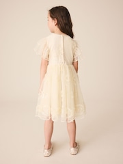 Ivory Bow Embellished Mesh Occasion Dress (3-16yrs) - Image 3 of 4