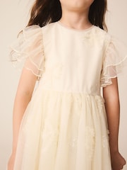 Ivory Bow Embellished Mesh Occasion Dress (3-16yrs) - Image 4 of 4