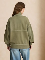 Washed Green High Neck Sweatshirt - Image 4 of 5