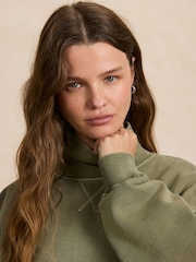 Washed Green High Neck Sweatshirt - Image 5 of 5
