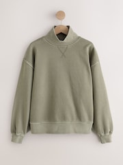 Washed Green High Neck Sweatshirt - Image 6 of 8