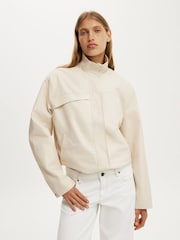 Cotton On Natural Arlo Funnel Neck Jacket - Image 2 of 4