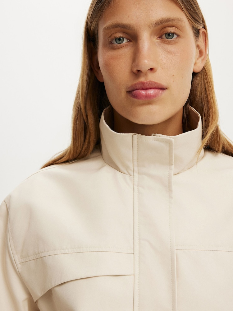 Cotton On Natural Arlo Funnel Neck Jacket - Image 4 of 4 Cotton On Natural Arlo Funnel Neck Jacket - Image 4 of 4