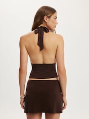 Cotton On Brown Lou Cowl Halter Top - Image 2 of 4