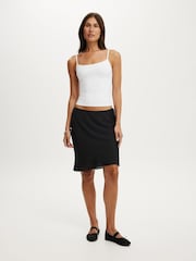 Cotton On Black Layla Midi Slip Skirt - Image 1 of 5
