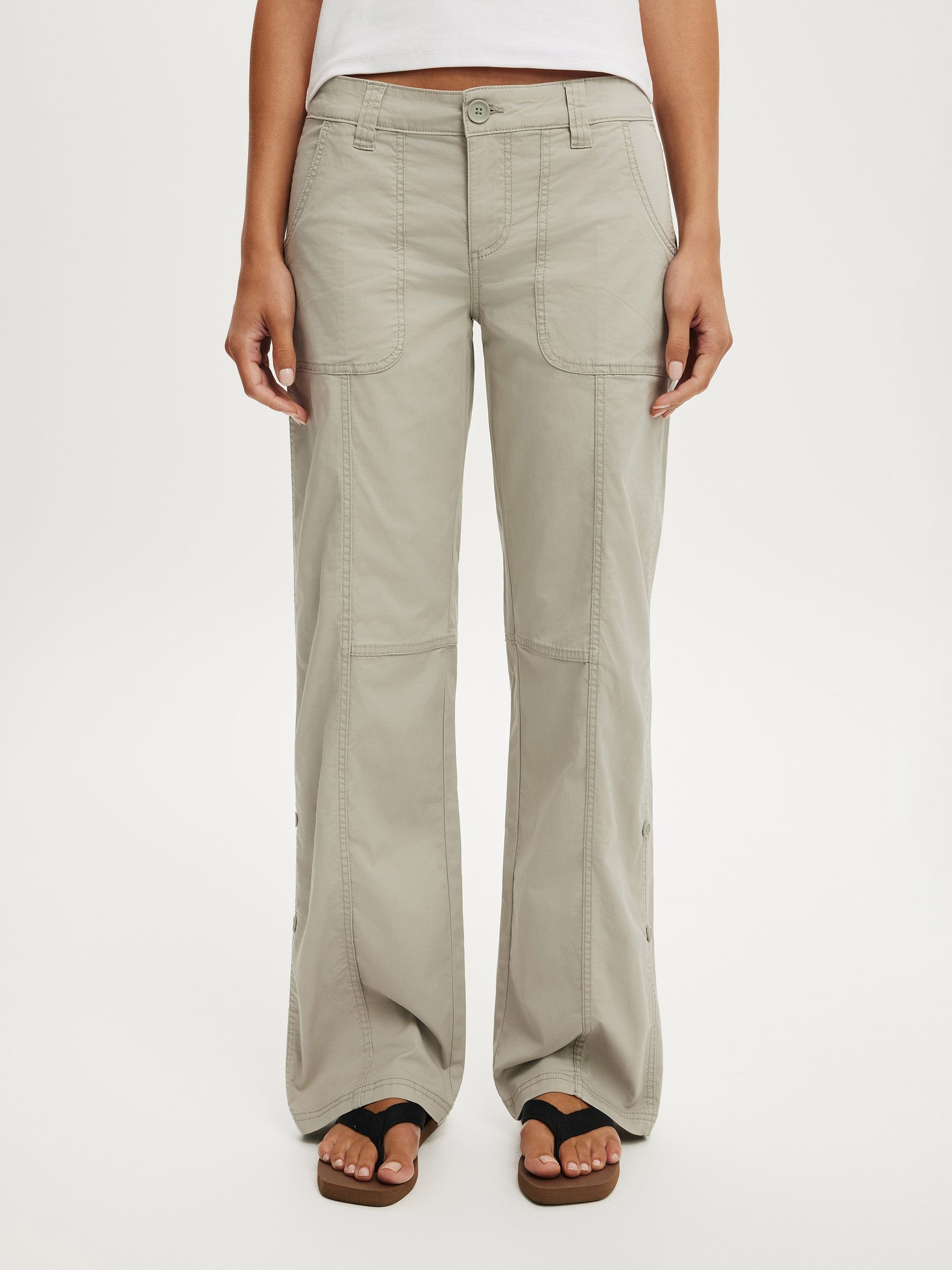 Buy Cotton On Grey Lexi Low Rise Utility Trousers from the Next UK