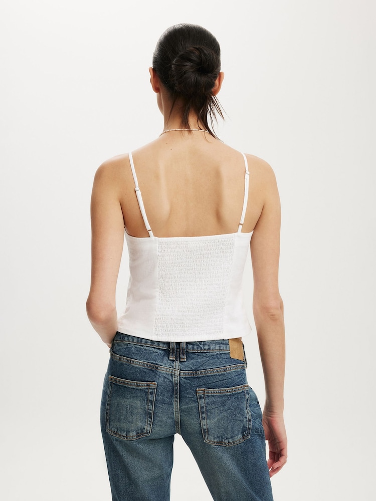 Cotton On White Bow Cotton Cami Blouse - Image 2 of 5 Cotton On White Bow Cotton Cami Blouse - Image 2 of 5